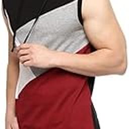 Men Hoodie Sweatshirt Sleeveless Cotton Tshirt Casual, Sports, Gym Wear for Men (Tiranga Black)-image-40