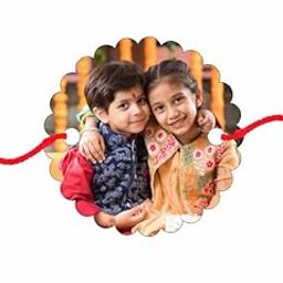 MDF Photo Printed Rakhi for Brother with Name Custom Shape Rakhi Rectangle Circle Square Oval Zigzag Design for Rakshabandhan-image-2