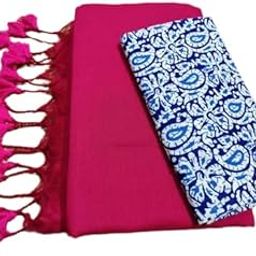 Rainbow Clothing,Womens Soft Cotton Khadi Saree with kalamkari Blouse Piece,|130-image-34