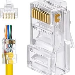 SETH ENTERPRISES Pass Through CAT6 Gold Plated RJ45 Connectors (100pcs)-image-70
