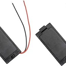Electronic Spices 2Pcs Aa 1.5V Battery Holder Case With On/Off Switch Black&Red Wires 2 Slots-36