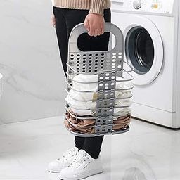 RUSEELA Plastic Laundry Hamper Bag for Bathroom, Bedroom, Kitchen, Home, Office || Wall Mounted Bathroom Hanging Foldable Laundry storage Basket for Dirty Clothes-picture-29