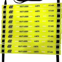 TEAM FS SPORTS Agility Ladder 4 Meter Speed Training Ladder with 10 Adjustable Rungs, for Soccer, Football, Sports Training - Includes Heavy Duty Carry Bag Speed Ladder (Multicolor) (Yellow, 4-MTR)-picture-22