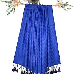 Jacquard designer viscose fabric stole & Shawl Embellished with pearls and tassels-picture-34