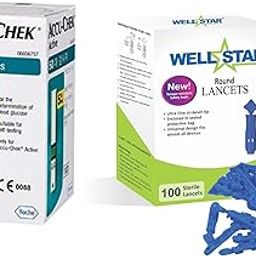 Wellstar FLAT Glucometer Lancets�(100) with ACTIVE 50 Test Strips-picture-28