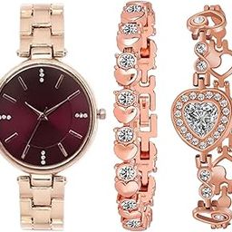Rose Gold Luxury Women's Analog Watch Diamond Studs Stainless Steel Bracelet Waterproof Quartz Analog Watch for Women-image-82