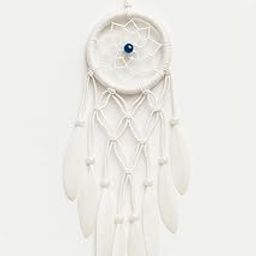 ThincAmaxe Evil Eye Dream Catcher for Wall Hanging – Handmade Macrame Decor with Feathers | Boho Wall Decor for Bedroom, Living Room, Office | Spiritual Protection Gift (White)-image-73