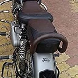 Pure Biking Coffee Brown Combo Set of 4 Seat Cover with Tank Cover+Backrest Foam Compatible with RE Classic 350/500cc 2020-image-90