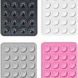 ZAUKY Phone Holder Suction Case, 4-Pack, Silicone Mobile Accessory Grip, Mirror and Shower Compatible, Black/Grey/Pink/White-picture-17