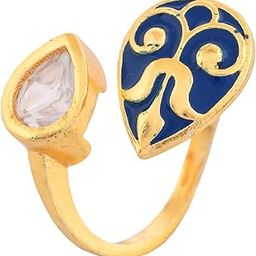 Pashmina Ring|Rings For Women|Statement Rings For Women|Wedding|Party|Gift For Women|Enameled|Kundan Rings| (Rimsha)-image-7