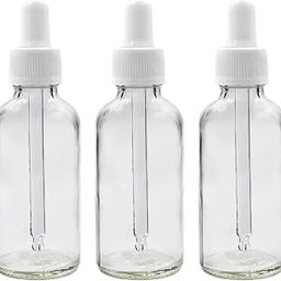 Happy Packaging 50ML Clear Round Empty Glass Bottle | Glass Dropper | White Knurling Sleeve | Silcon White Teat | Refillable | Leak Proof For Essential Oils | DIY Perfumes| DIY serums (3)-3