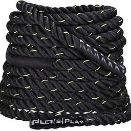 LET'S PLAY LP-2540 Imported Pure Nylon Battle Rope for Indoor & Outdoor, Professional Polyester Rope with Strong Grip 30FT, 40FT, 50FT & 60FT (Black Colour)-1