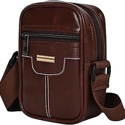 Trendy Milan SMALL Leather Sling Bag for Men Women | Classic Chest Slinger | Mobile Pocket Sling Bags for passport documents essential items| corporate gifts items.-31