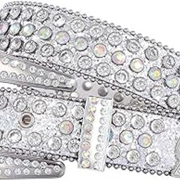 Men Women Rhinestone Belt Bling Western Studded Leather Belt Shining Diamond Waist Belt for Cowgirl Cowboy Jeans-image-39