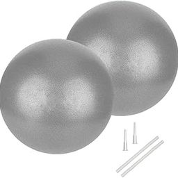 HETHS Anti Slip Small Exercise Ball Soft Yoga Balls with Inflatable Straw, Durable Mini Pilates Ball 9 Inches/23 cm for Improve Balance Core Training Exercise (Grey - 2 Pack)-image-86