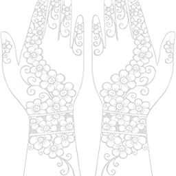 ORDERSHOCK Flower Full Hand Silver Mehndi Design With Band On Wrist, Time Saving & Simple Silver Mehndi Sticker For Girls & Women-image-93