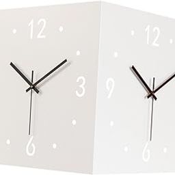 THE STYLE SUTRA Double Sided Corner Wall Clock Metal Corner Clock for Living Room Hotel Home-image-50