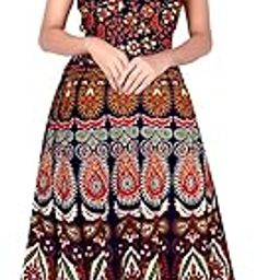 Women Brand Present Rajasthani Traditional Cotton Designer Long Midi Maxi Dress In Jaipuri Printed (Free Size___Xl),multicolor-18