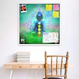 ArtzFolio Yoga Lotus Pose D9 | Bulletin Board Notice Pin Board | Vision Soft Board Combo with Thumb Push Pins & Sticky Notes | White Frame | 24 x 24.1 inch (61 x 61 cms)-21