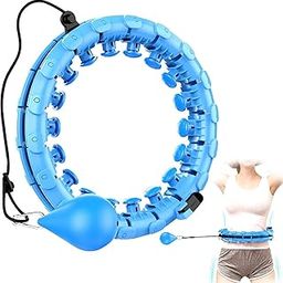 BROSHEE Smart Hula Ring Hoops, Weighted Hula Circle 24 Detachable Fitness Ring with 360 Degree Auto-Spinning Ball Gymnastics, Massage, Adult Fitness for Weight Loss (Multicolor)-image-93
