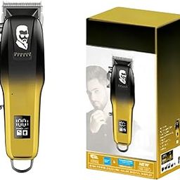 Unisex KM-809A Men's Trimmer And Electric Hair Clipper Golden & Black | Rechargeable Professional Electric Hair Clipper and Hair Trimmer | 120-Minute Run Time for The Razor-image-14
