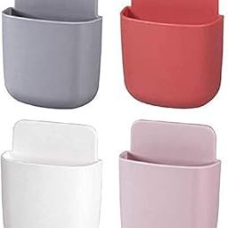 APURK Plastic Phone Mobile Organizer Stand | Multicolor Hanging Wall Door Mounted Remote Storage Box | Toothbrush Box | Drilling Free Stand | Pen Holder (Multicolor, 4 PCs)-image-19