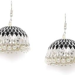 Jhumki Earrings for Women (Silver) (ZPFK9827)-image-23