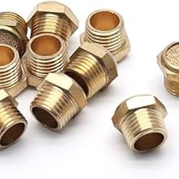 LC LICTOP Brass Sintered Bronze Breather Vent Flat Pneumatic Muffler Filter,1/4" NPT (Pack of 10)-18