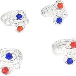 Sterling Silver Plated Coil Toe Rings, Plain Spiral Helix Knuckle Midi Rings, Body Jewelry FREE SIZE Indian Tribal Toe Rings, SNS Traders Foot Accessories-image-21