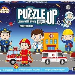 Funtad Puzzle Up - Professions|Set of 10 Entry Level Puzzle|45 Big Sized Jigsaw Pieces Designed for Tiny Hands| Educational Toy to Improve Memory and Unlock New Words for Age 3-6 yrs-image-28