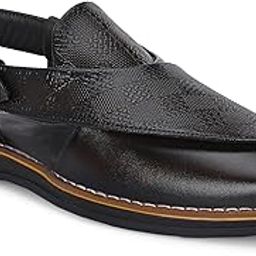 POS Men's Ethnic Synthetic Leather Peshawari Slip On Sandal | Shoes for Wedding|Party|Occasions|Fashion|Stylish|Outdoor|Lightweight|Shoes with TPR Sole-picture-24