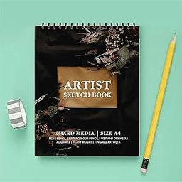 Creative Print Solution Black Amazing Sketch Book for Arts and Drawing 100 Pages 200 GSM Size A4 Sketch Pad (50 Sheets) Sketch Pad-12