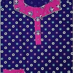 Women' Cotton Nighty with Pocket Double Stitches-image-85