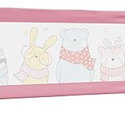 LuvLap Bed Rail Guard for Baby/Kids Safety, 180cm x 72 cm(6ft x 2.3ft), Portable & Foldable, Baby Safety Essential, Adjustable Height, Attractive Cartoon Prints, fits All Bed Sizes (Pink- Printed)-16
