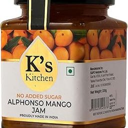 K's Kitchen No Added Sugar Alphonso Mango Jam 330gm Loved by Karen Anand, Gluten Free, Vegan, No Artificial Colour or Flavour-13