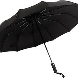 Large Rain Umbrella, 3 Folding Umbrella, Sturdy Windproof Umbrella, Automatic Opening and Closing, 12 Reinforced Ribs, Diameter 104cm, Quick Drying-image-63