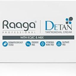Raaga Professional De-Tan Pack with Kojic, Lactic Acid & Arbutin | Tan Removal Cream | Dermatologically Tested, Peroxide, Hydroquinone & Sulphate Free- 12g x 6 (72gm)-3
