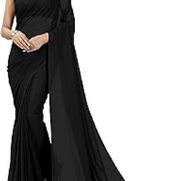 SAREES Women's Regular Fit Solid Plain Bollywood Georgette Saree with Matching Blouse Piece | Stylish, Comfortable & Fancy Saree for Weddings, Parties, Casual Outings, Festivals | Ideal for Gift-image-57
