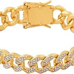 Bracelets for Men and Boys Fashion Gold Bracelet for Men | Gold Plated Stainless Steel Crystal Curb Chain Bracelet for Men | Birthday Gift for Men and Boys Anniversary Gift for Husband-image-66