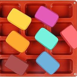 REDSKY 12 Cavity Square Silicone Soap Mold Candle Pudding Candy Wax Aromatherapy Mould Craft Decorating 3D DIY Handmade Making Tool-picture-11
