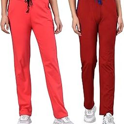 Plain Cotton Stylish Track Pants for Women for Daily use |Track Pants for Women Combo Pack of 2 Size 32 Carrot::Maroon-picture-51