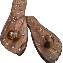Handcrafted Satpath Paduka Foot-Khadau Slippers | Unisex Brown Rosewood Wooden Pooja Footwear for Home & Daily Use (Brown)-image-19