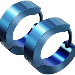 Batulii's online fashion Huggie Hoop Earrings For Men And Boys Stainless Steel Earrings Mens Womens Clip On Earrings Piercing Hypoallergenic-image-70