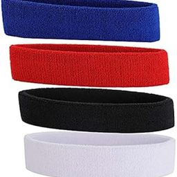R-LON Workout Headband for Women & Men - Moisture Wicking & Non-Slip Exercise Hairband or Sports Sweatband -Ideal for All Sports Like Tennis, TT, Badminton, Running and Yoga (4 PC) a51-image-81