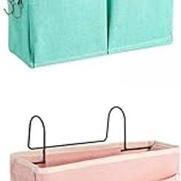 HEAVENGLOW 2x Bedside Caddy Cabinet Storage Organizer for Glasses Book Green Pink-image-14