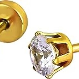 meenaz Piercing Men Jewellery Diamond Studs Hoop Earings/Ear rings Earrings For Men/Boys/Gents/Girls/Boyfriend Girlfriend Unisex - BALI-M9196-picture-5