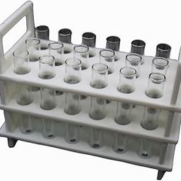 The Labworld Test Tube Stand Holder Detachable with Borosilicate Glass Tubes 12x75 mm for Scientific Experiments, Pathological Tests (Medium 18 holes with 18 Test Tubes)-12