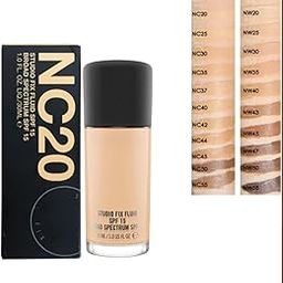 MACC Studio Fix Professional Waterproof oil-free Longlasting Liquid 24-hour colour-true foundation Matte Finish For Women, Girls 30ML - Shine-Free Liquid Foundation (NC-20)-10