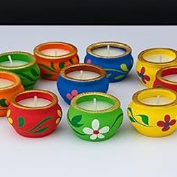 Diya Combo Matki Diya for Puja Decoration Items Terracotta Candles for Home Decoration Lights/Candle Stand/Candle Holder/Gifts (2 Unit)-image-58