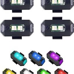 FABTEC Aluminium Airplane Light (7 Colors) Waterproof Universal Warning Signal Blinker Led Strobe Rechargeable Safety Light for Bike Cars Drones Helmet (Pack of 4)-13